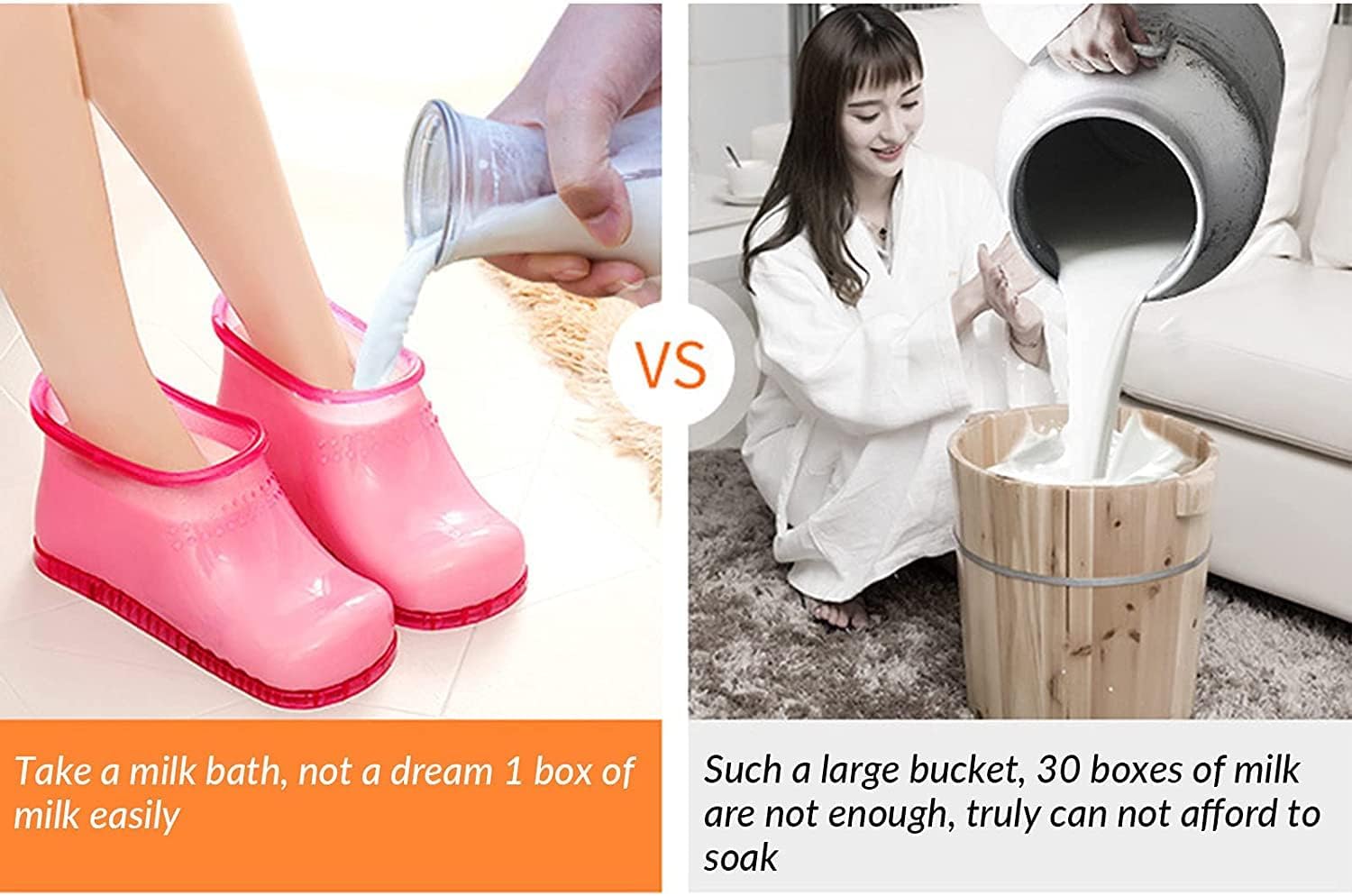 Movable Foot Soaker, Portable Feet Soaking Tub Massage Foot Bath Shoes, Bath Massager Basin Pedicure Feet Spa Shoes for Thermal Massage to Promote Blood Circulation (Medium, Red)